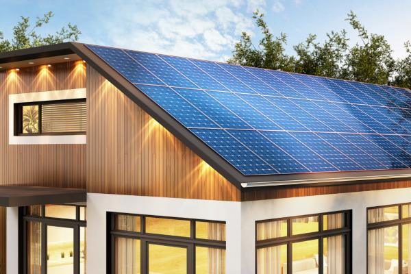 full solar panels on a modern home in mentor ohio