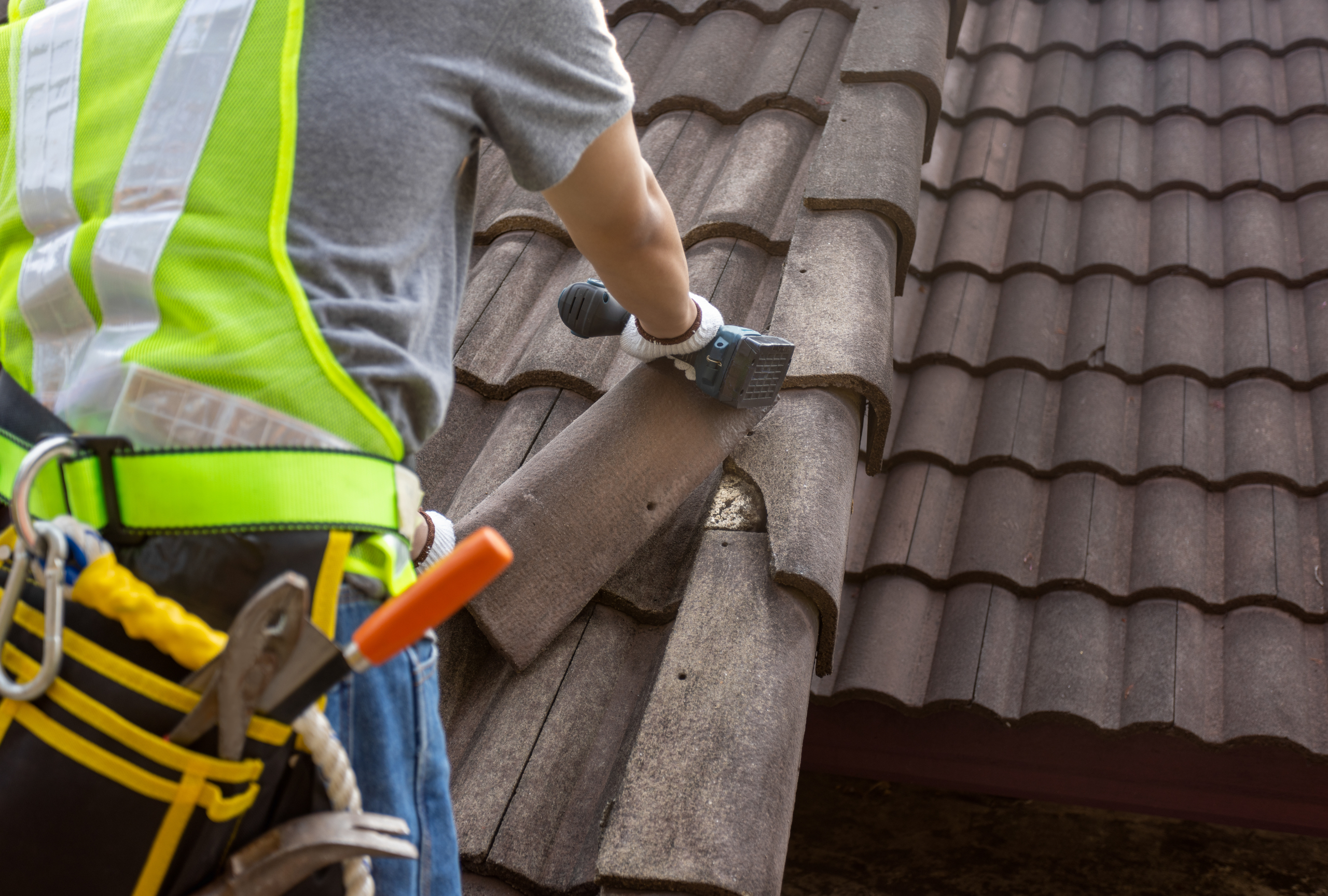 Roofer Replacing A Roof