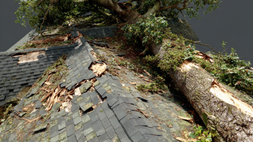 damage roof
