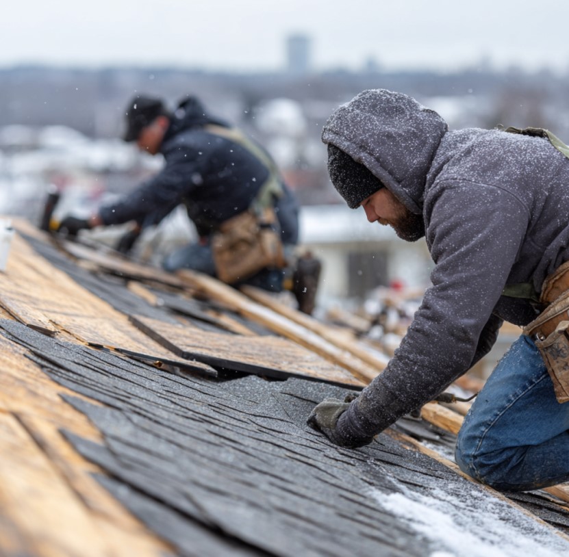 winter roof replacement in Ohio