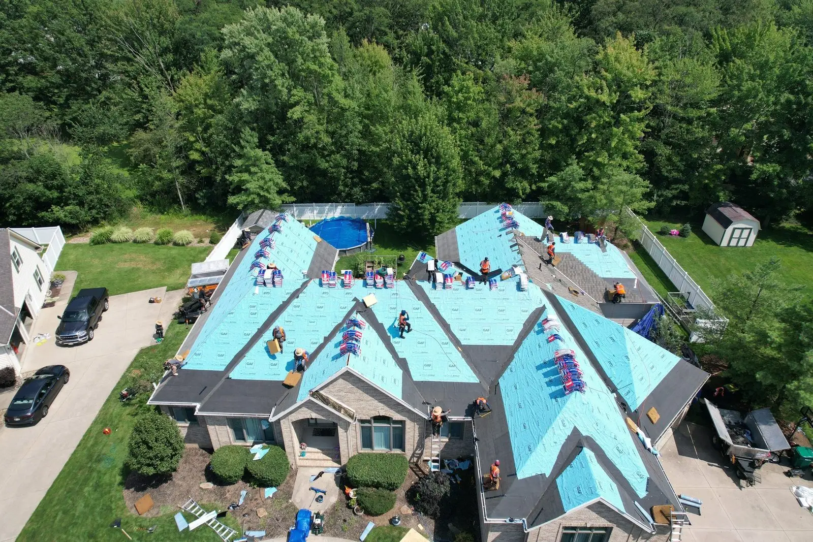 RAW Roofing Solutions crew installing a roof replacement in Lake County, Ohio