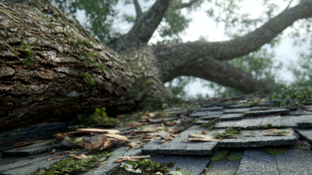 damage roof